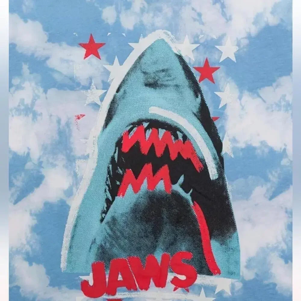 Tye Dye Jaws shirt Hybrid Big Boys Jaws Tie Dye Short Sleeve Graphic T-shirt L